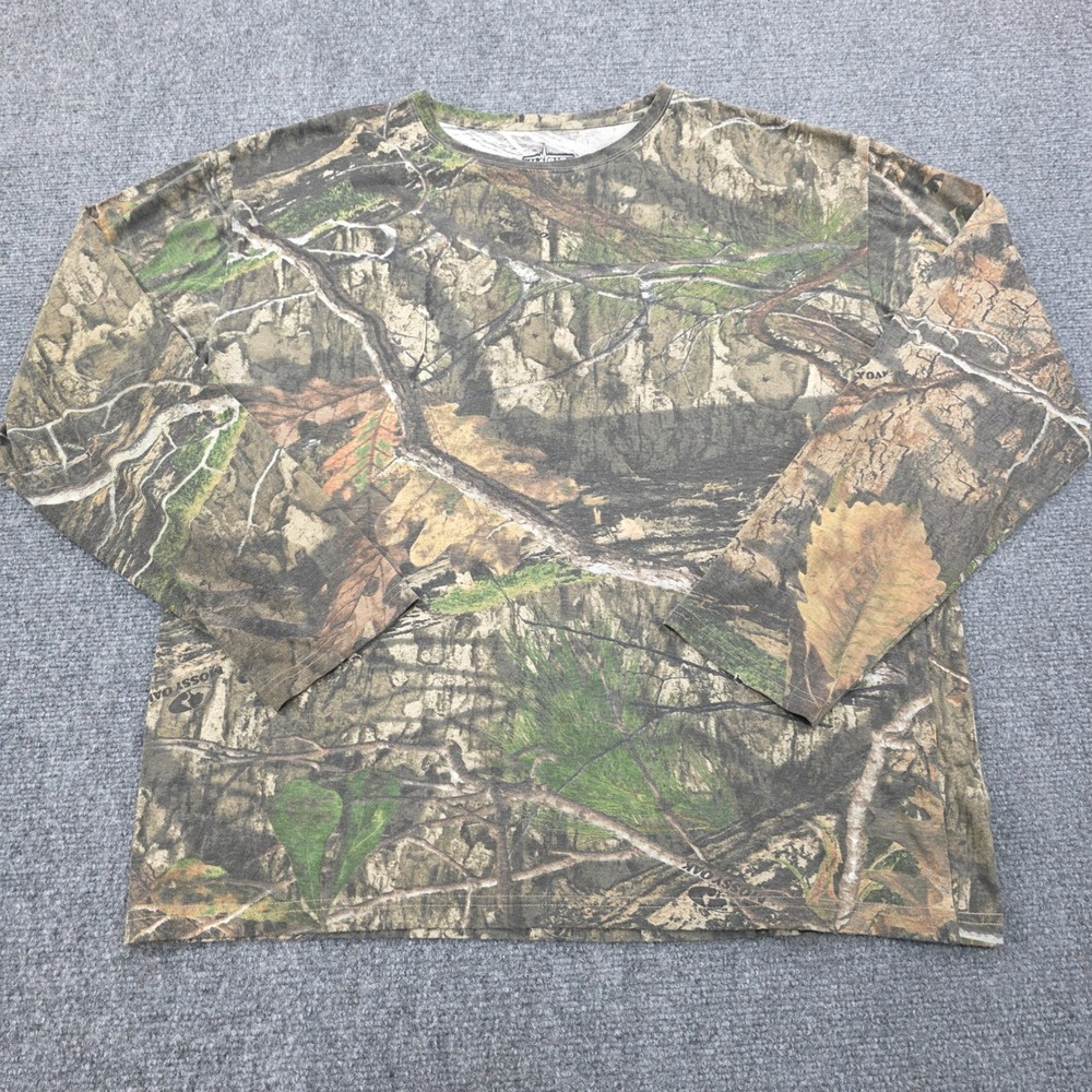 Habit Mossy Oak Camouflage Long Sleeve Shirt Hunting Fishing Outdoors Mens L/G‎